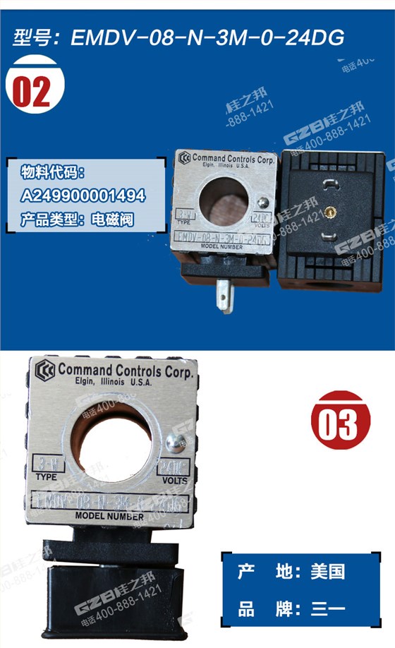 三一215挖機電磁閥線圈