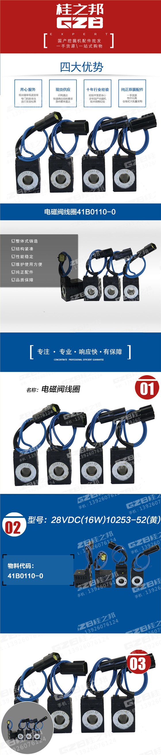 挖掘機電磁閥線圈