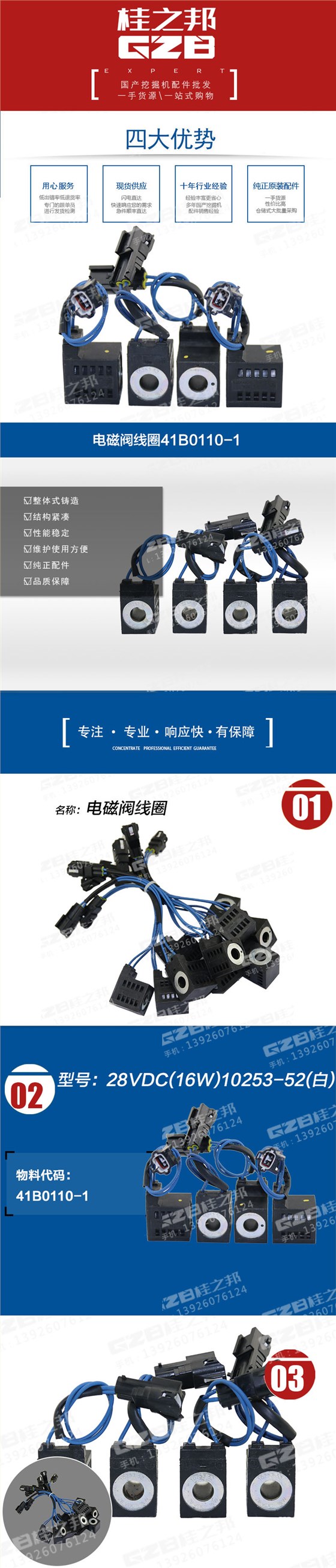 挖掘機電磁閥線圈