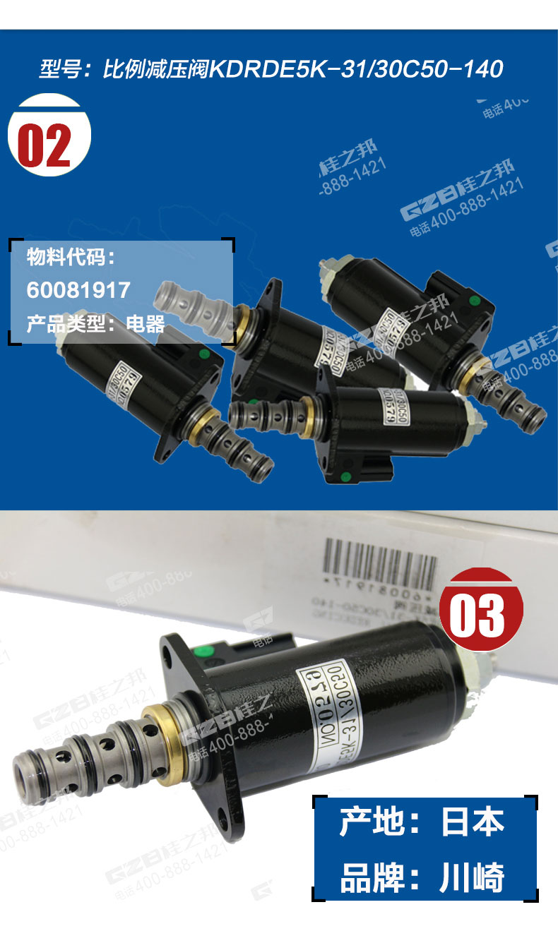 三一挖掘機比例減壓閥