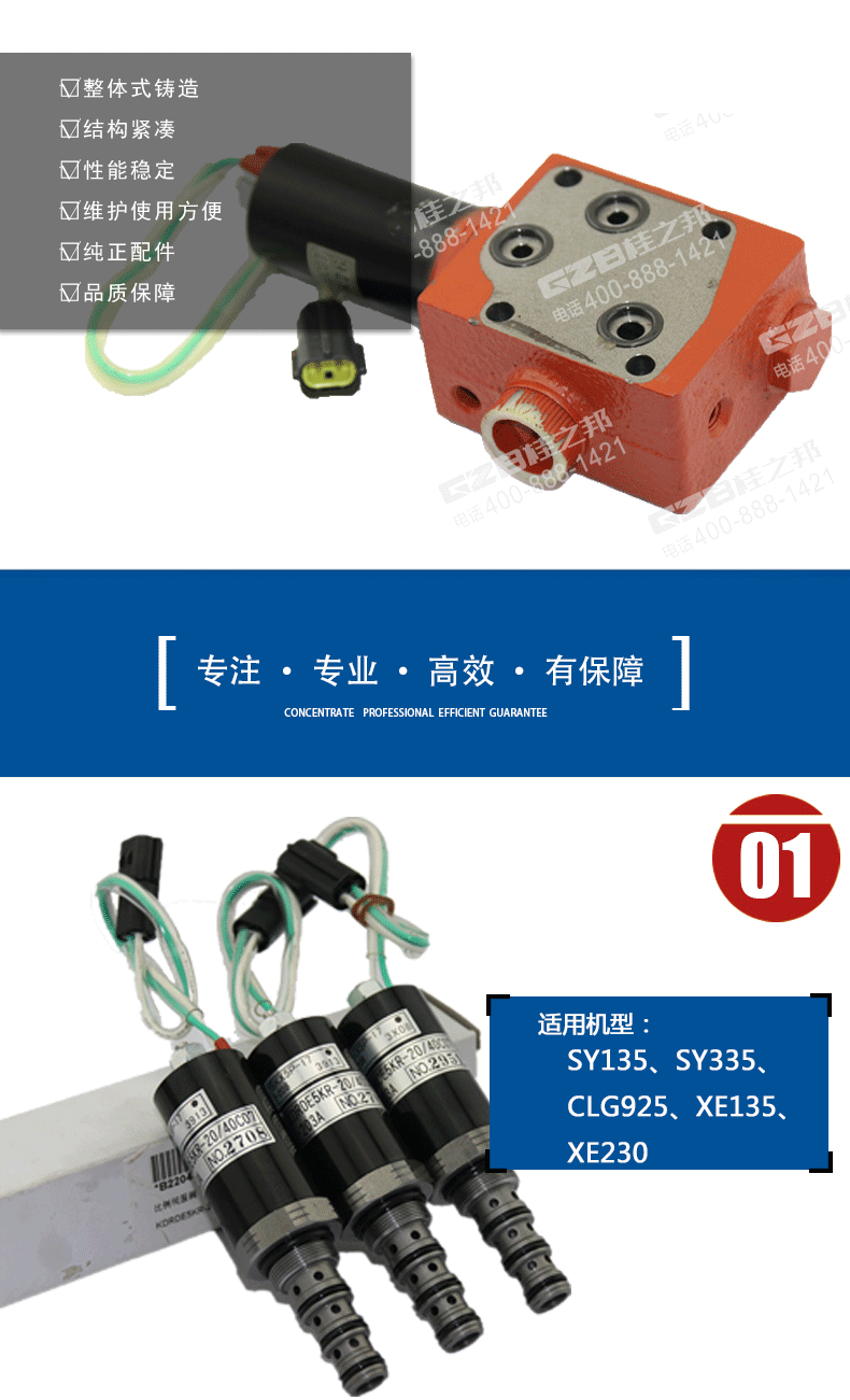 三一335挖掘機(jī)比例伺服閥