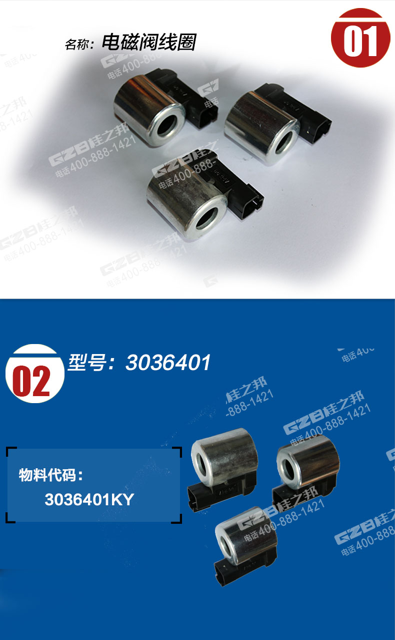 挖掘機電磁閥線圈3036401KY